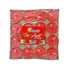 K-4269   Ksmart Tea Light Mum 16lı - Kırmızı
