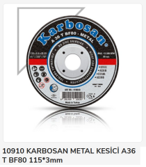 10910   Karbosan Metal Kesici A36 T BF80 115*3mm