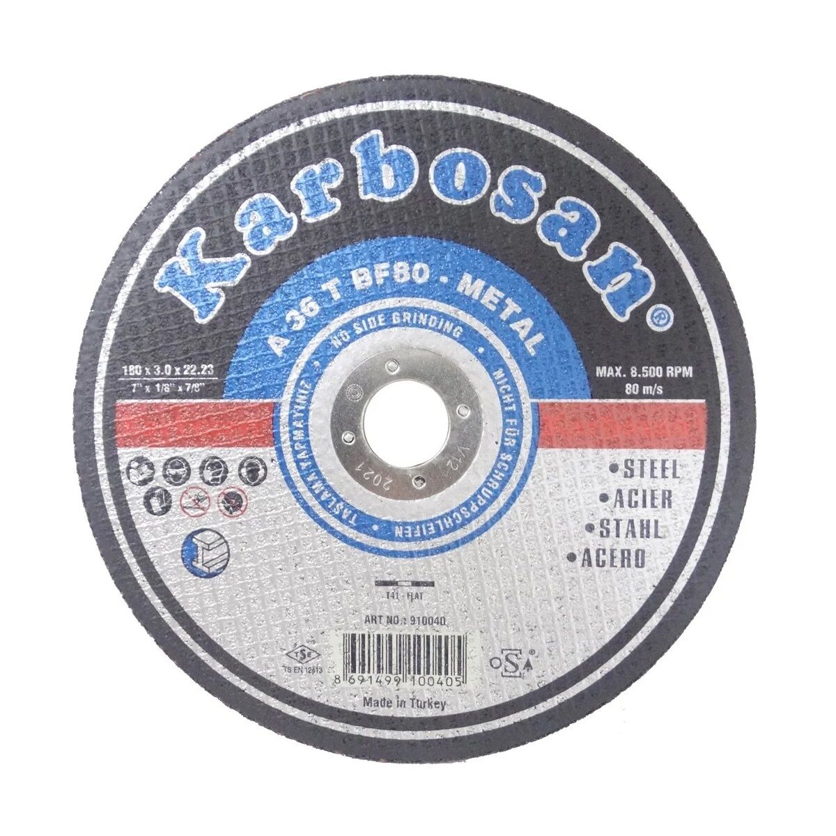 10040   Karbosan Metal Kesici A36 T Bf80 180*3Mm