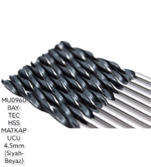 MU0960   Bay-Tec Hss Matkap Ucu 4.5mm (Siyah-Beyaz)