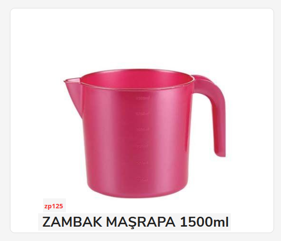Zp125   Zambak Maşrapa 1500ml - Geçmeli