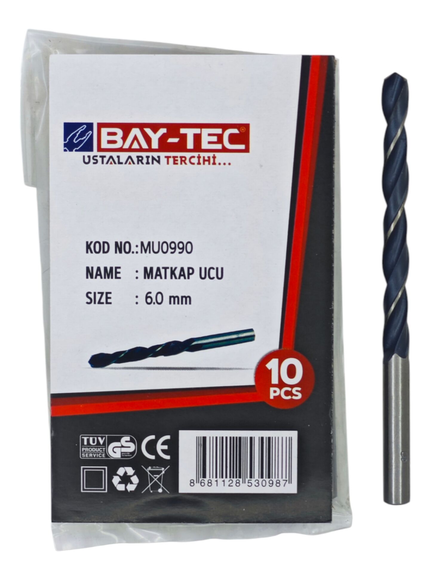 MU0990  Bay-Tec Hss Matkap Ucu 6.0mm (Siyah-Beyaz)