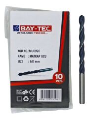 MU0990  Bay-Tec Hss Matkap Ucu 6.0mm (Siyah-Beyaz)