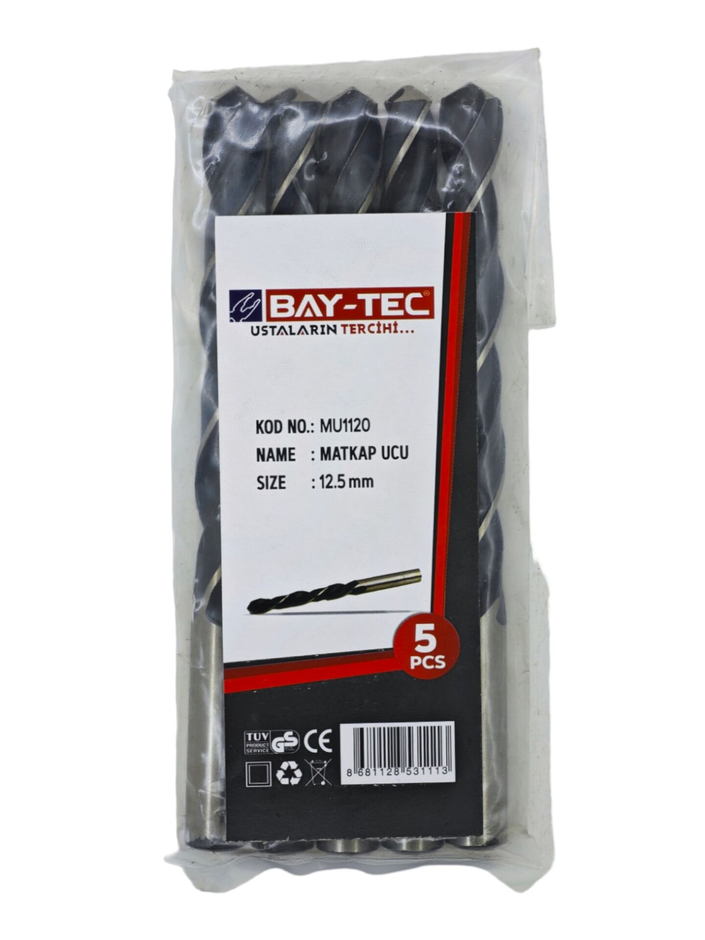 MU1120   Bay-Tec Hss Matkap Ucu 12.5mm (Siyah-Beyaz)