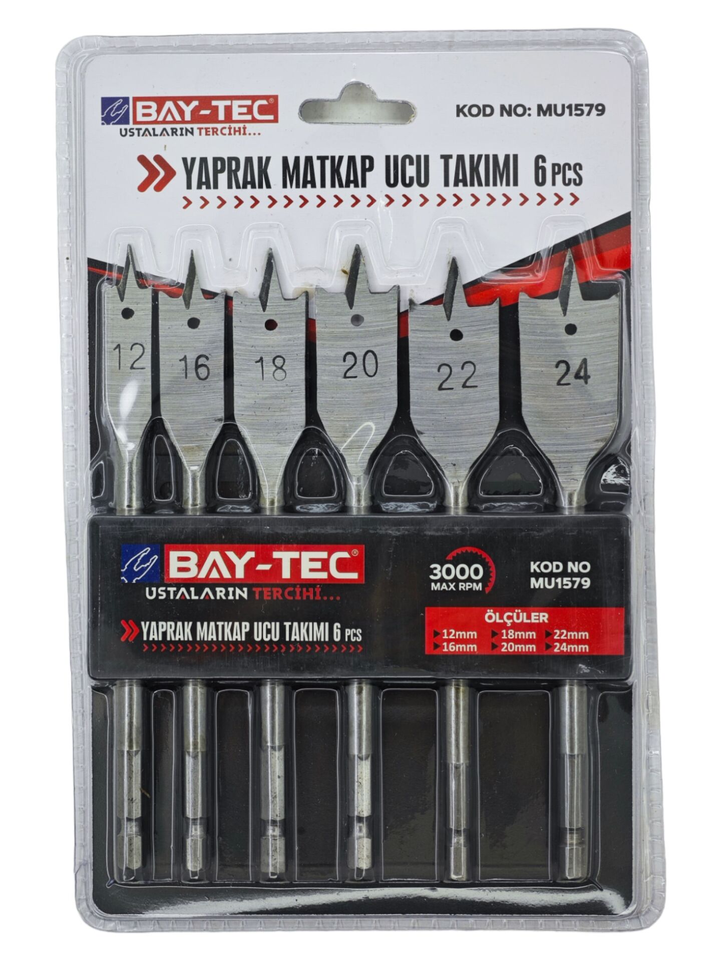 MU1579   Bay-Tec Yaprak Matkap Ucu Takımı 6Prç