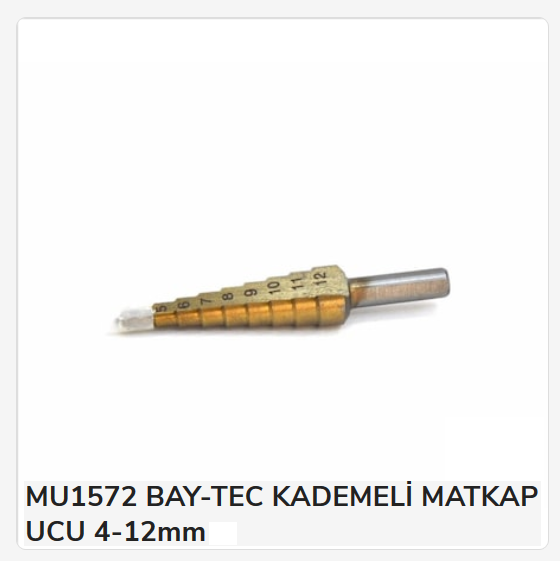 Mu1572   Bay-Tec Kademeli Matkap Ucu 4-12Mm