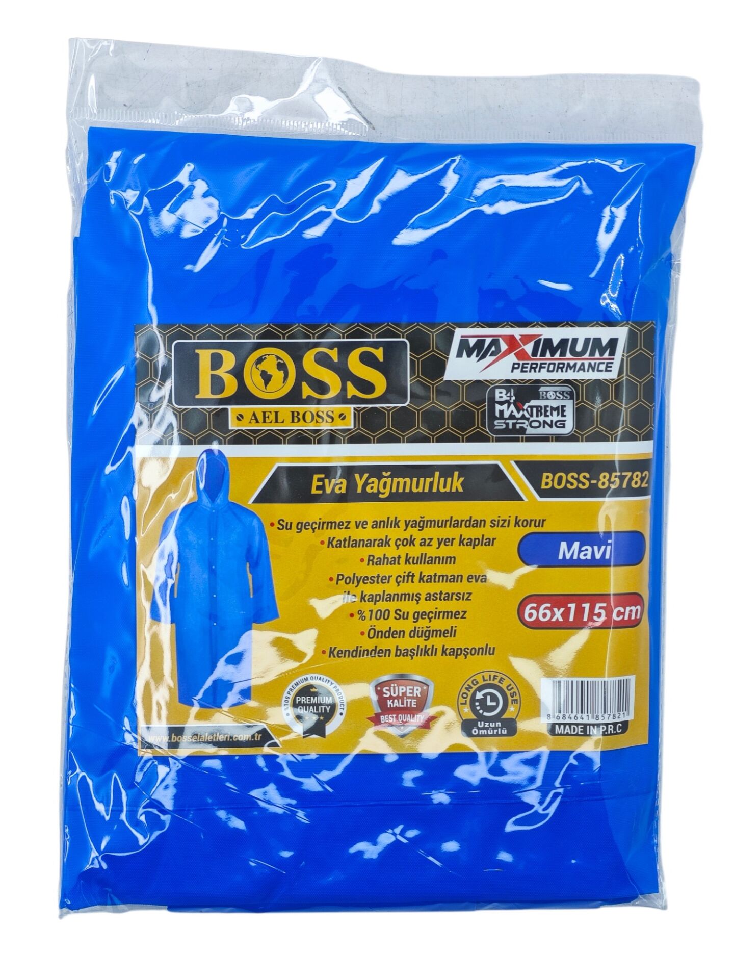 B-85782   Boss Kapşonlu Eva Yağmurluk