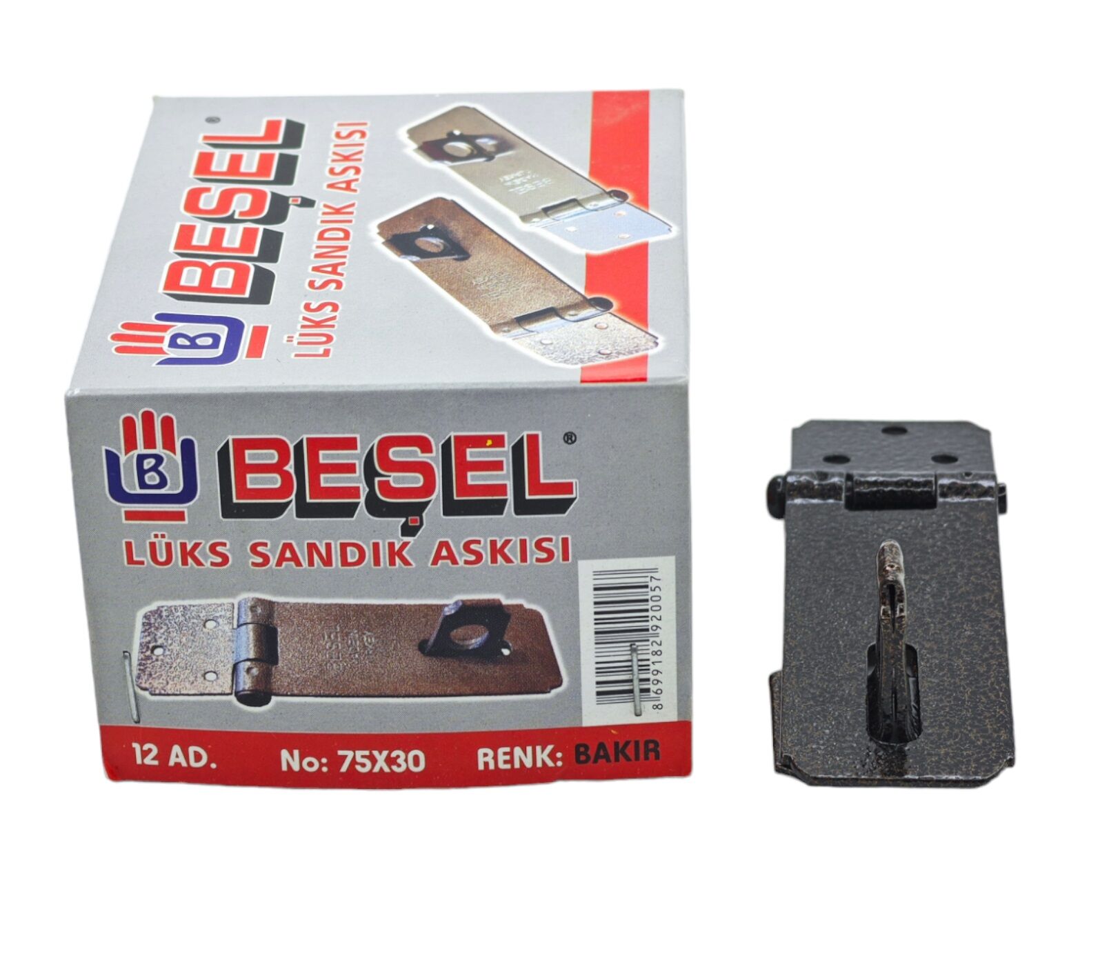 Ba11030B   Beşel Lüks Sandık Askısı 75*30 No:30 - Bakır