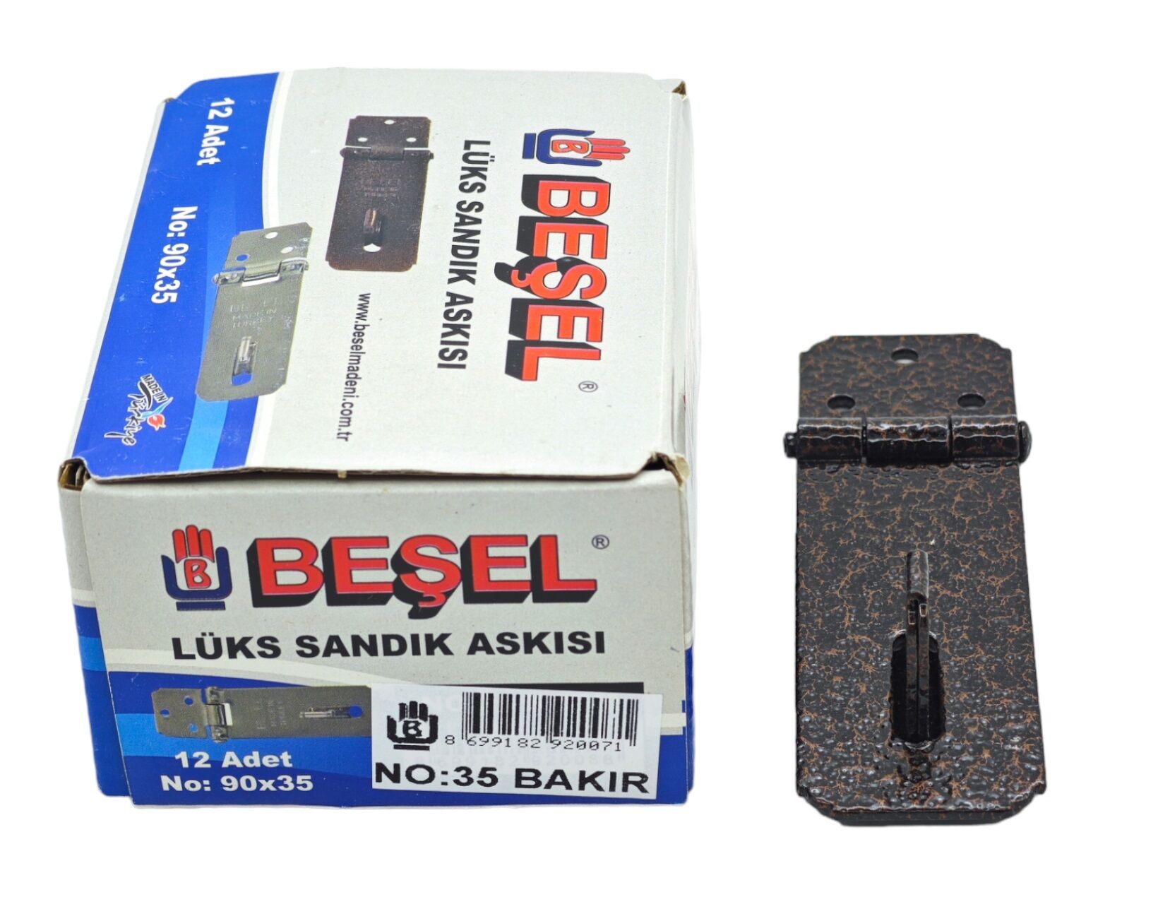 Ba11035B   Beşel Lüks Sandık Askısı 90*35 No:35 - Bakır