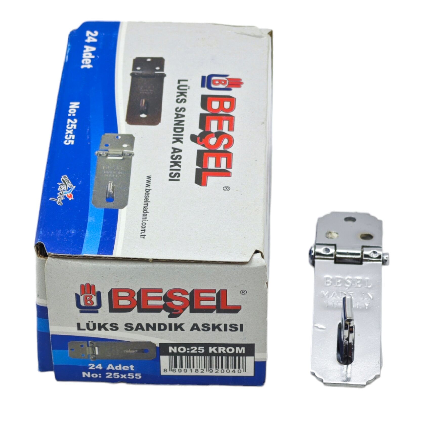 Ba11025K   Beşel Lüks Sandık Askısı 25*55 No:25 - Krom