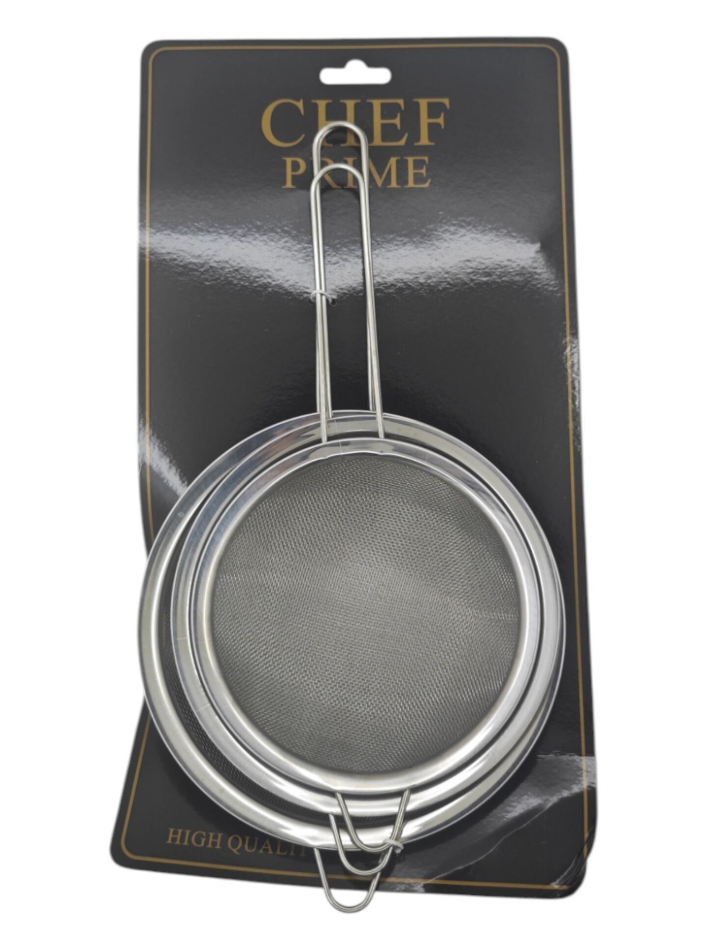 ENF-361A   Chef Prime 3lü Metal Süzgeç 16-18-20cm - Saplı