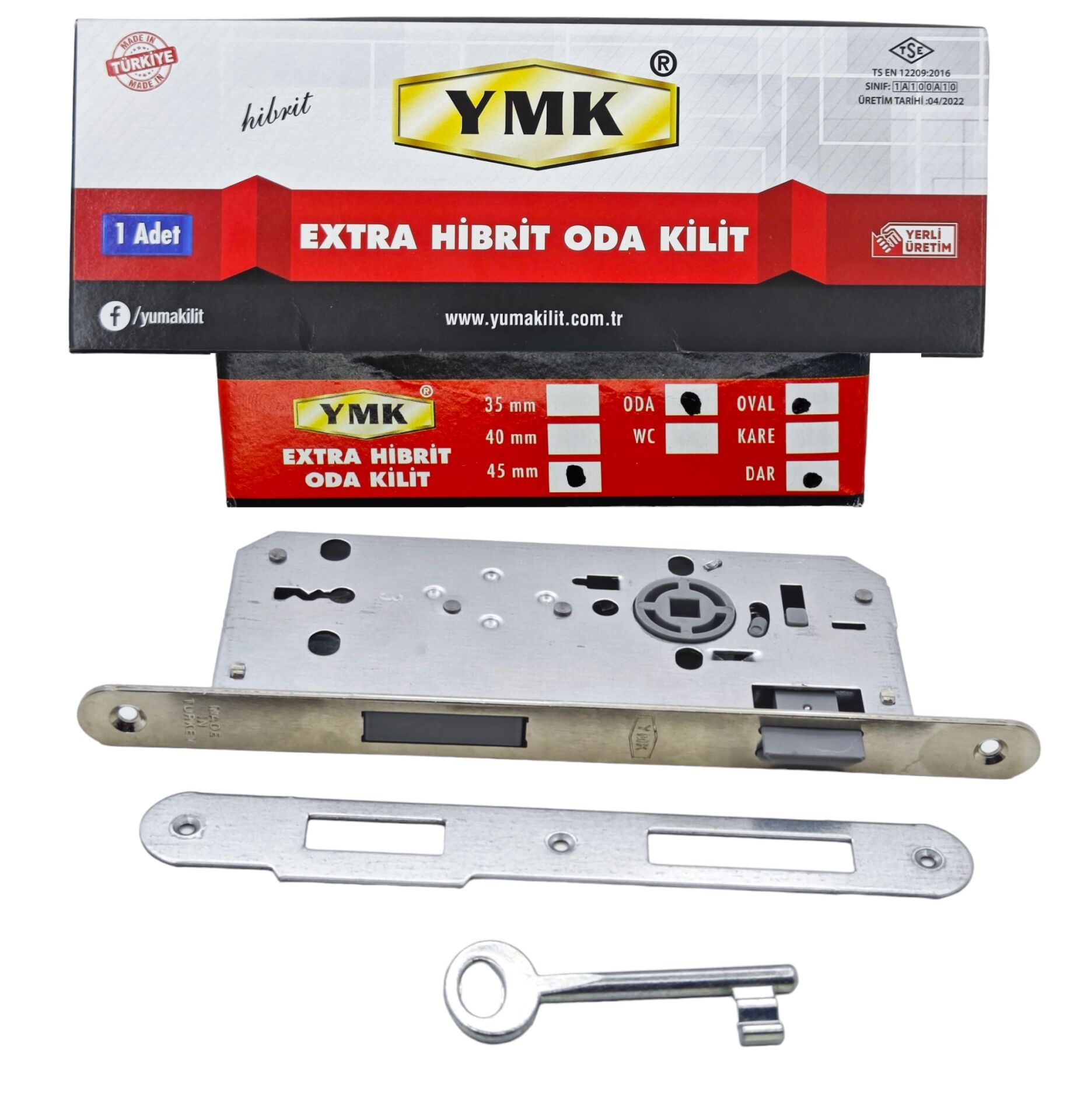 YM-614HD   Ymk Extra Hibrit Oda Kiliti 45mm - Oval-Dar