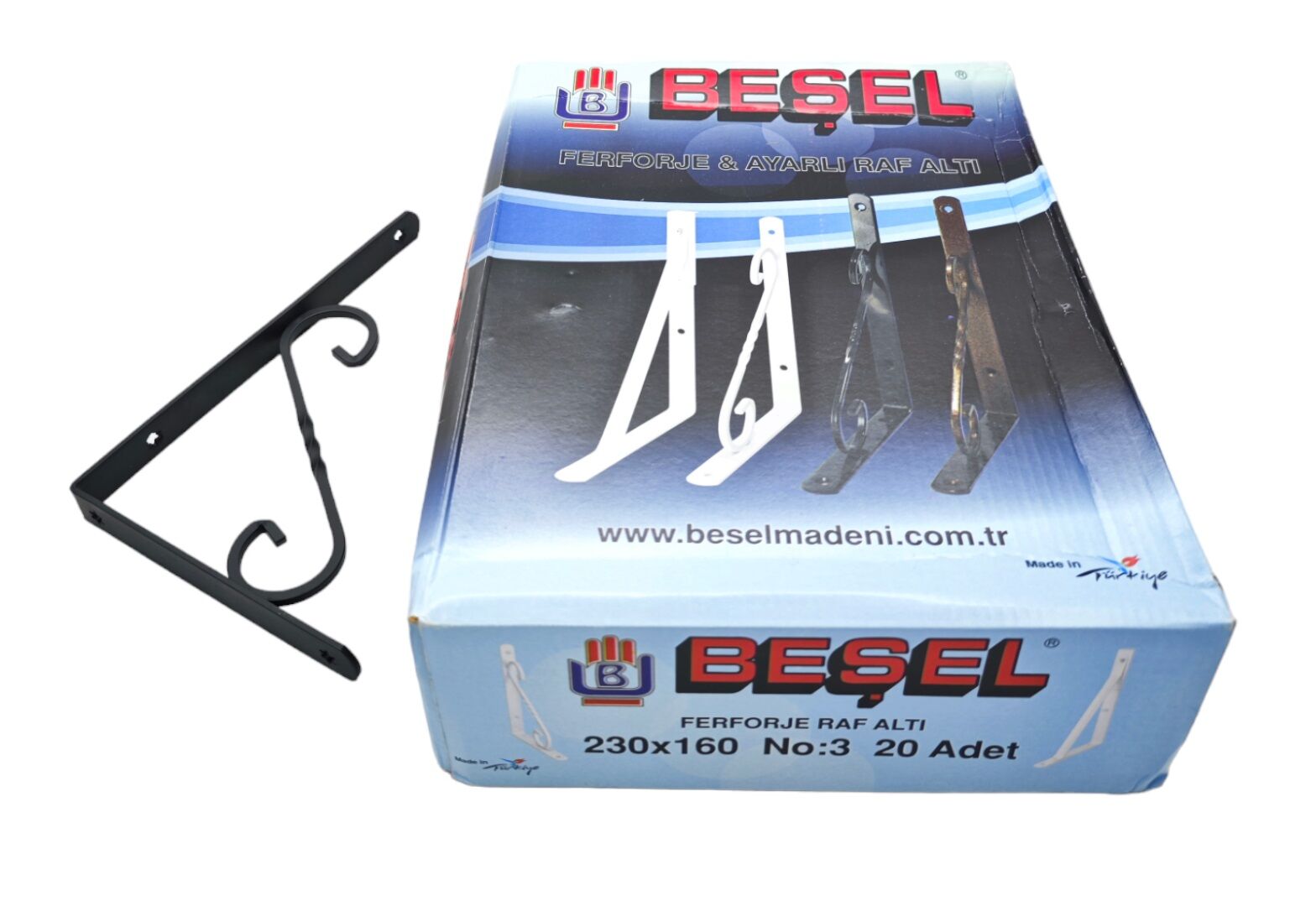 Ba343S   Beşel Ferforje Raf Altı Ayak No:3 23*16Cm - Siyah
