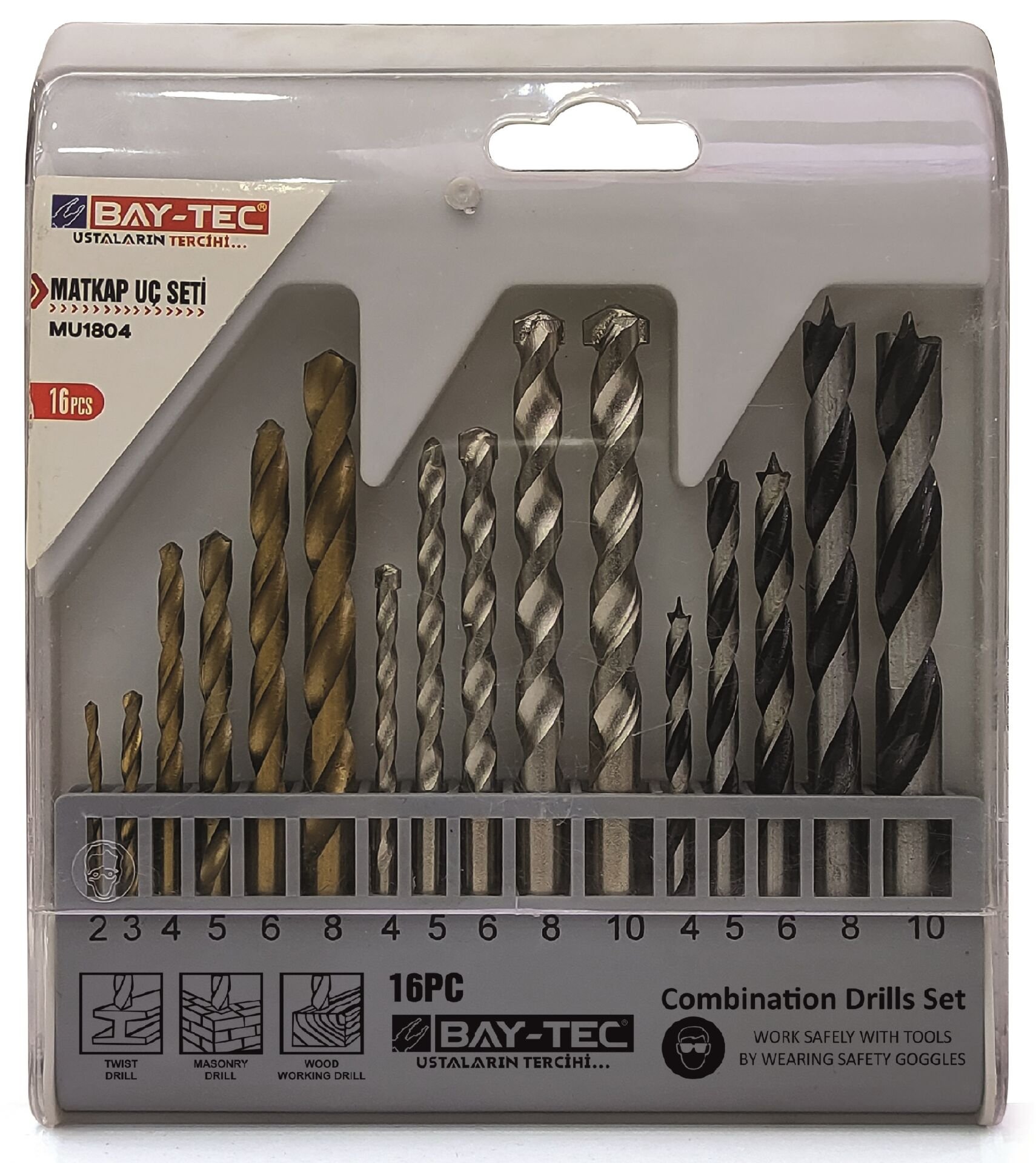 Mu1804   Bay-Tec Matkap Uç Seti 16Prç