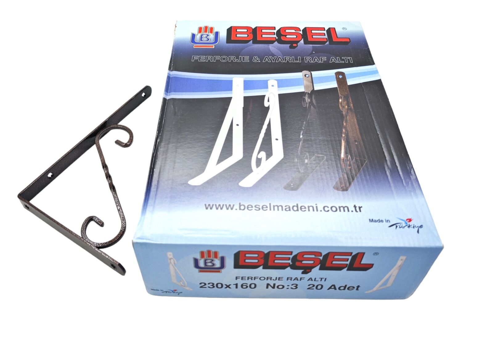 Ba343B   Beşel Ferforje Raf Altı Ayak No:3 23*16Cm - Bakır