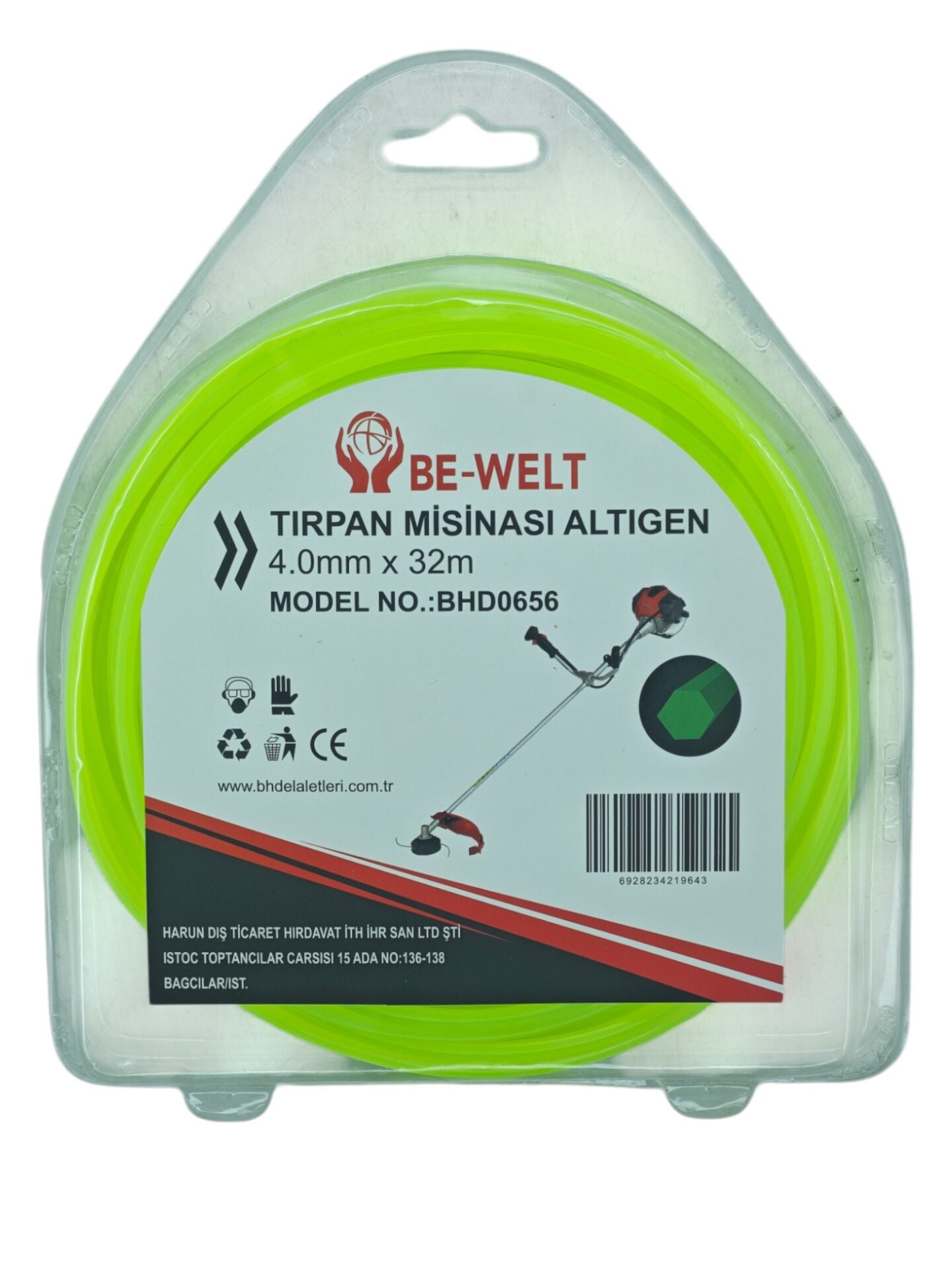 BHD0656   B.H.D Altıgen Tırpan Misinası 4mm 32m