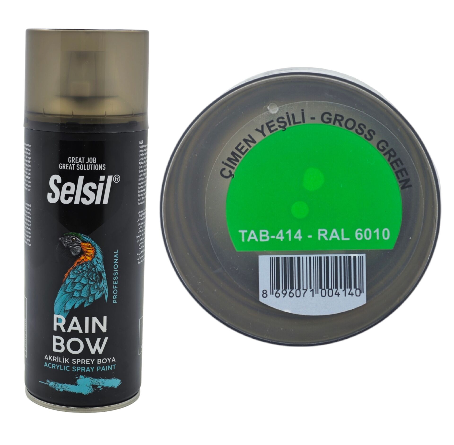 TAB-414   Selsil Raınbow Akrilik Sprey Boya 400ml - Çimen Yeşili