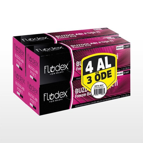 440865   Flodex 4lü Buzdolabı Poşeti 24*38cm - Orta