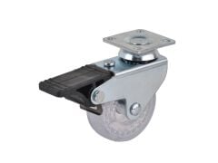 3321-F   Ertek Tablalı Şeffaf Tekerlek 50*20 - Frenli