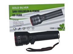 GS-3500   Gold Silver USB Şarjlı 1500 Lümen El Deneri