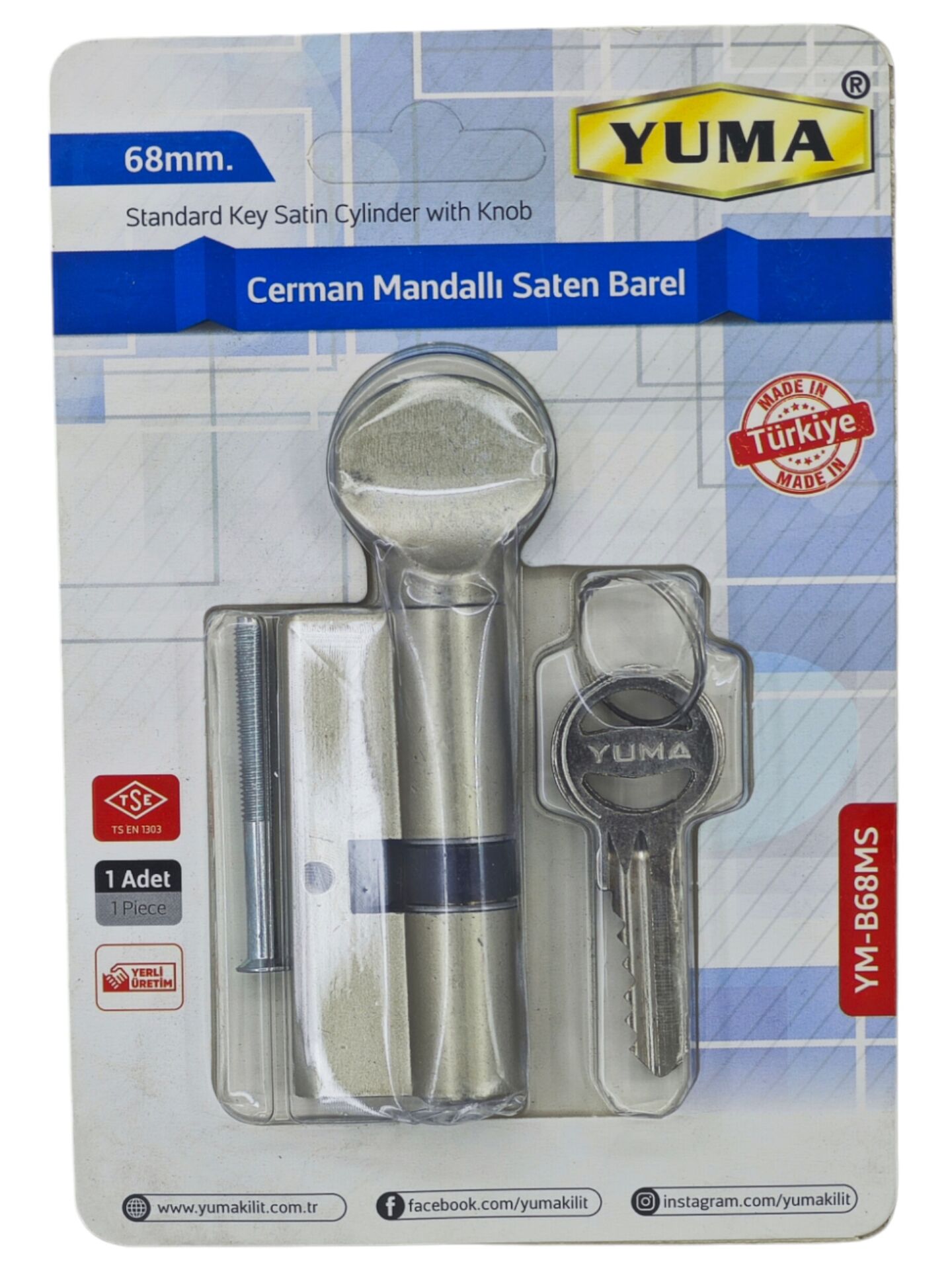 YM-B68MS   Yuma Mandallı Saten Barel 68Mm