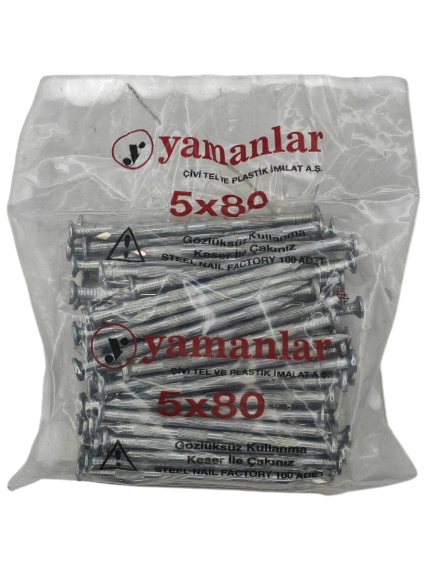 07247   Yamanlar Kanallı Çelik Beton Çivisi 5*80