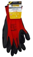 EL 480   Meşem Latex Eldiven 1/2 10 - Kırmızı/Siyah
