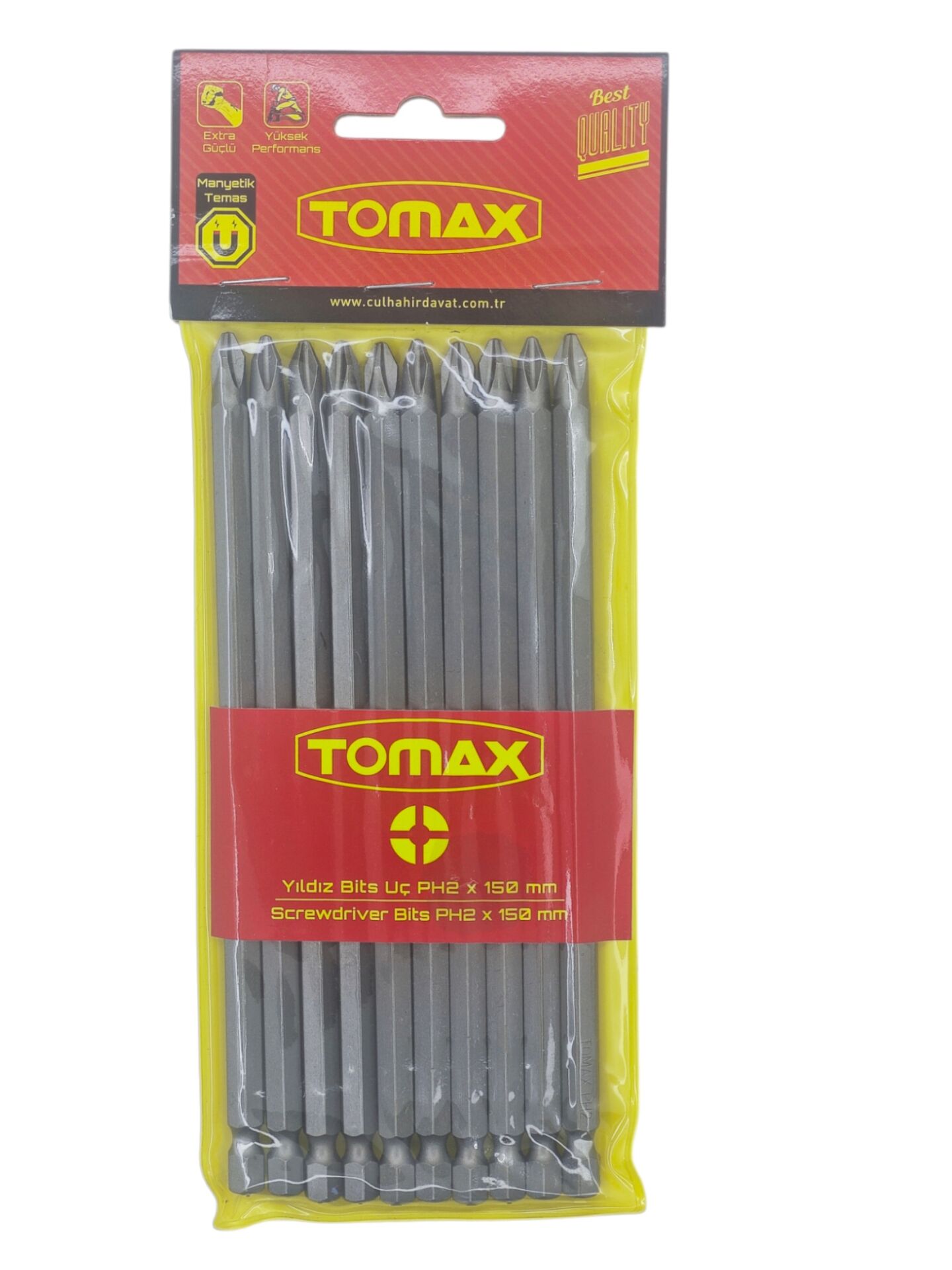 T-0221   Tomax Yıldız Bits Uç PH 2 150mm - Köşeli