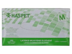 9457   Haspet Pudralı Lateks Muayene Eldiveni (M) - Beyaz