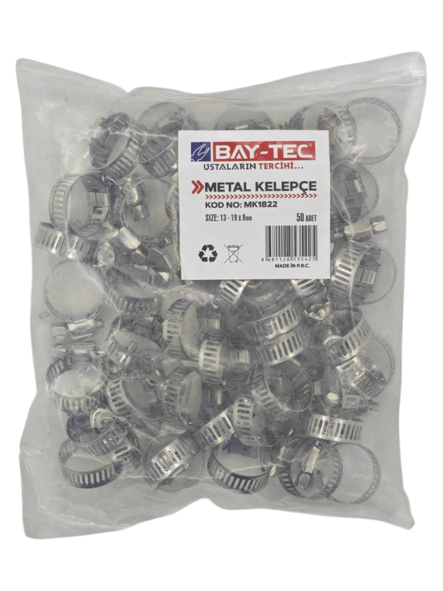 MK1822   Bay-Tec Metal Kelepçe 8mm 13-19