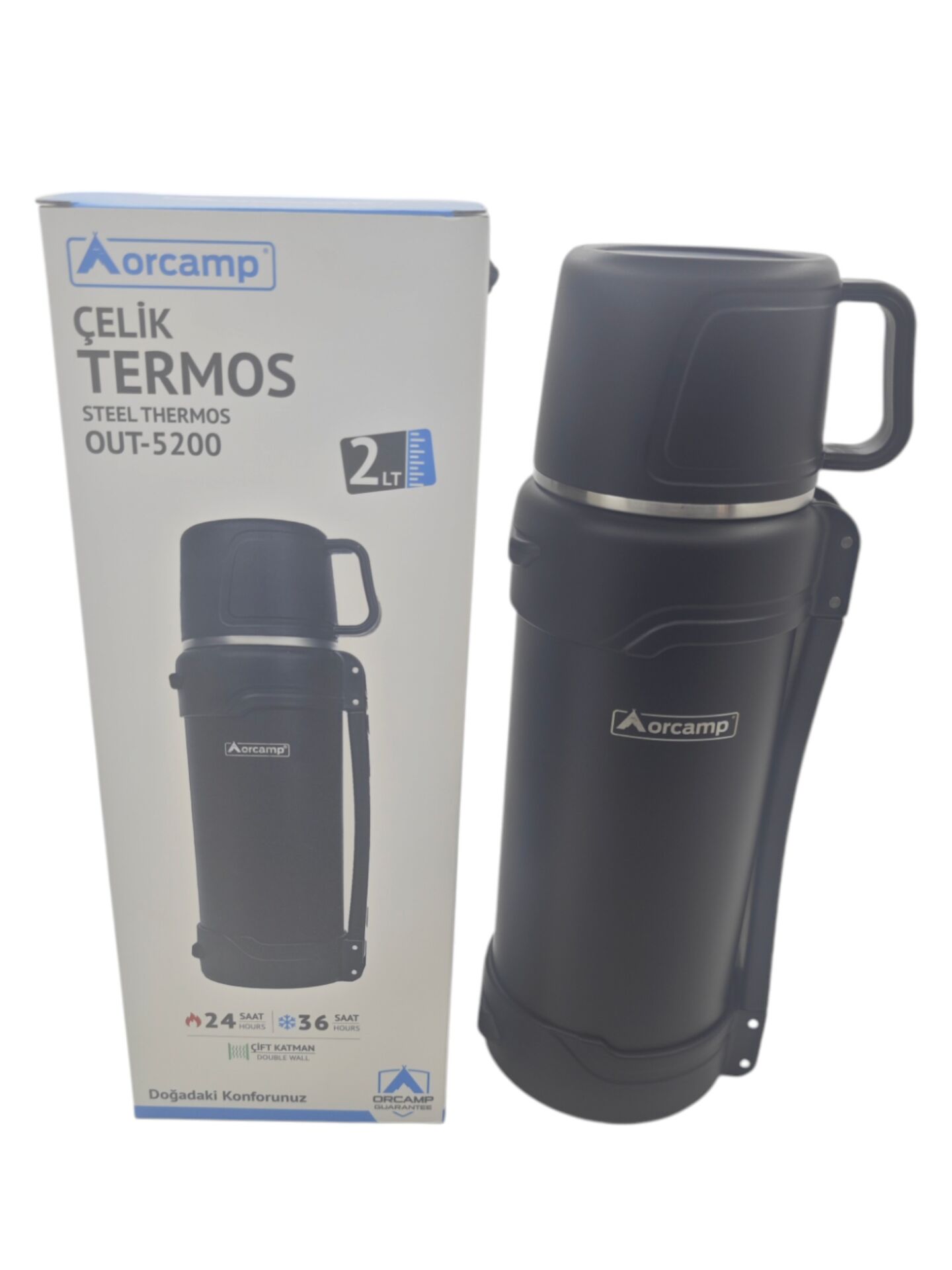 OUT-5200   Orcamp Bardak Kapaklı Çelik Termos 2000ml