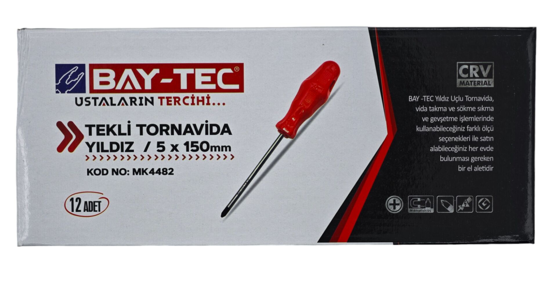 Mk4482   Bay-Tec Tekli Tornavida 5*150 (Yıldız)