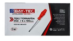 Mk4470   Bay-Tec Tekli Tornavida 6*100 - Düz
