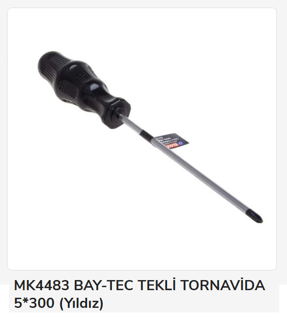 Mk4483   Bay-Tec Tekli Tornavida 5*300 (Yıldız)