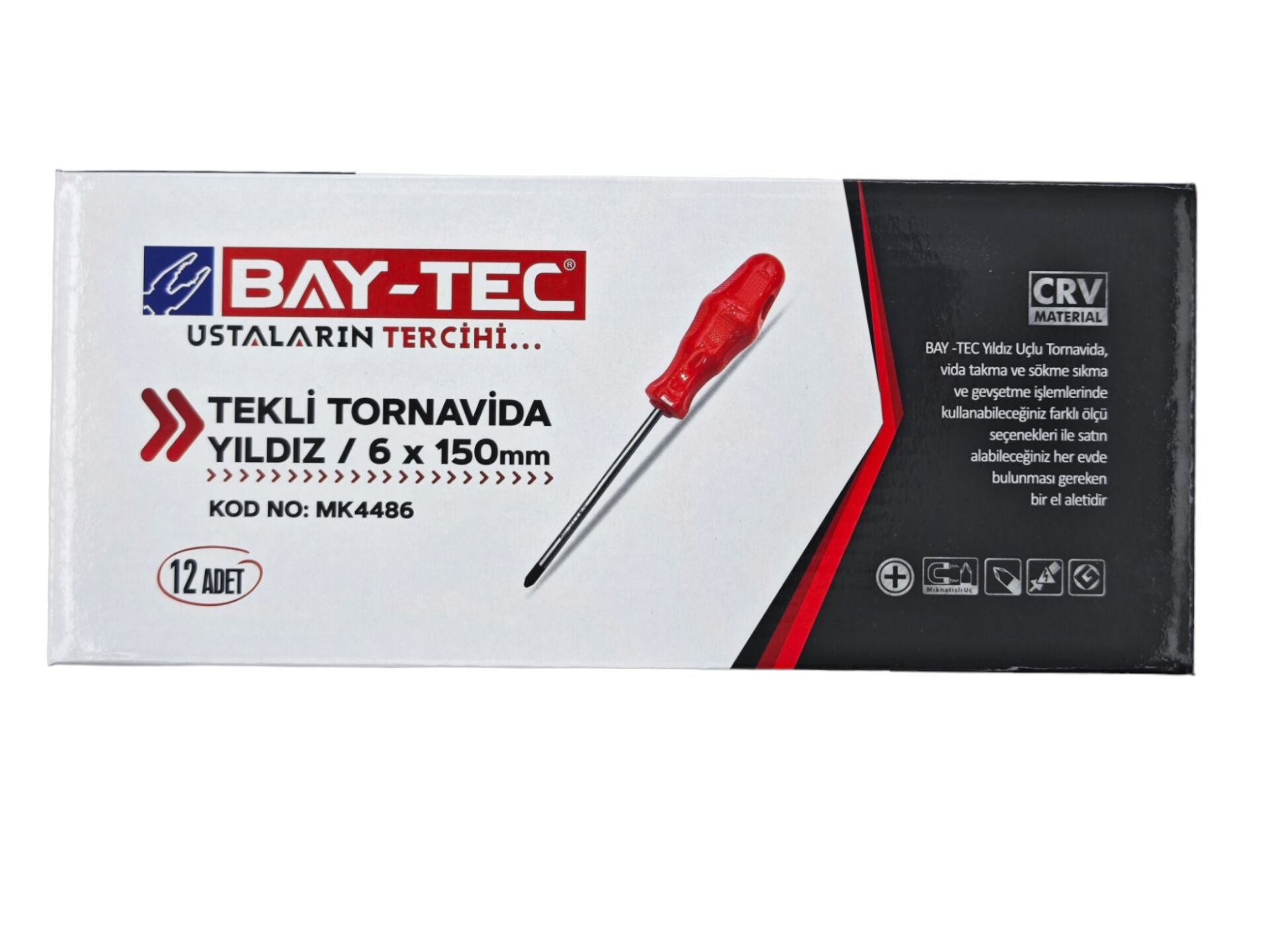Mk4486   Bay-Tec Tekli Tornavida 6*150 - Yıldız