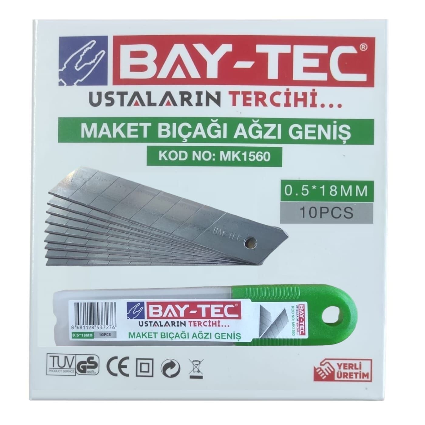 MK1560   Bay-Tec Maket Bıçağı Ağzı 0,5mm - Geniş