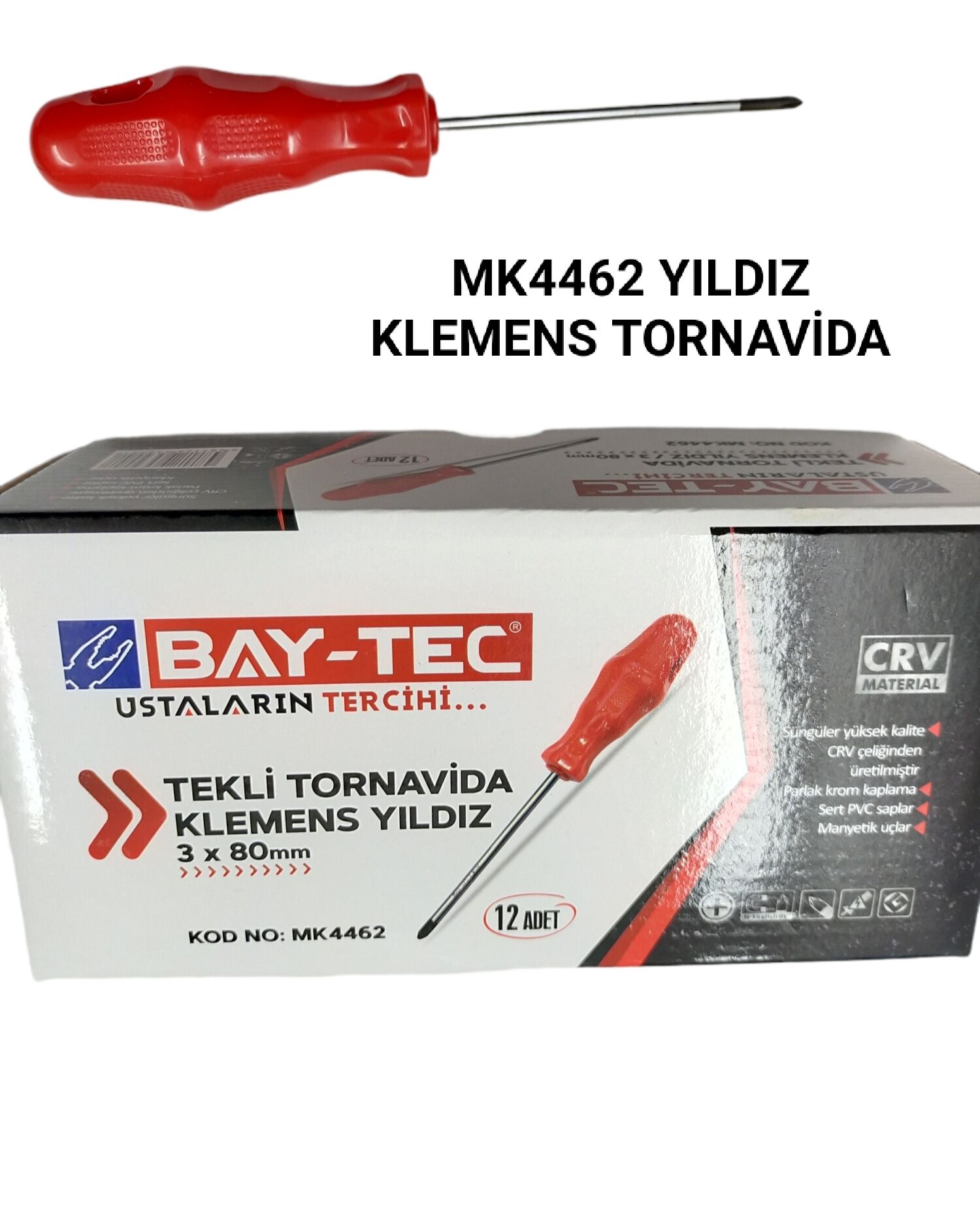 Mk4462   Bay-Tec Tekli Yıldız Tornavida 3*80