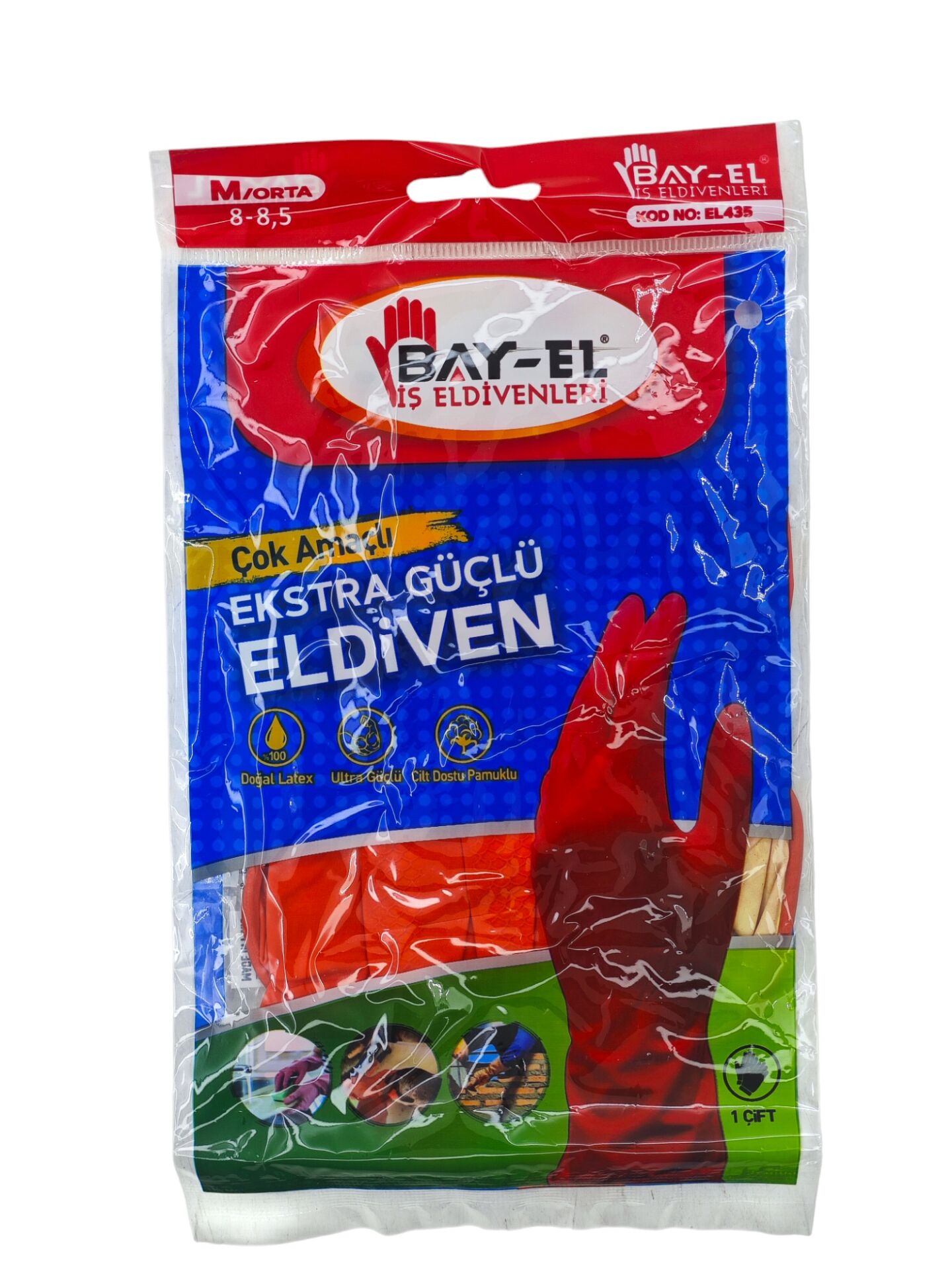 EL435   Bay-El Çok Amaçlı Extra Güçlü Eldiveni 8-8,5 (M)