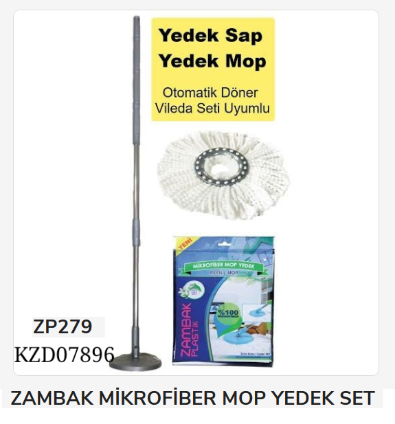 ZP279   Zambak Mikrofiber Mop Yedek Set