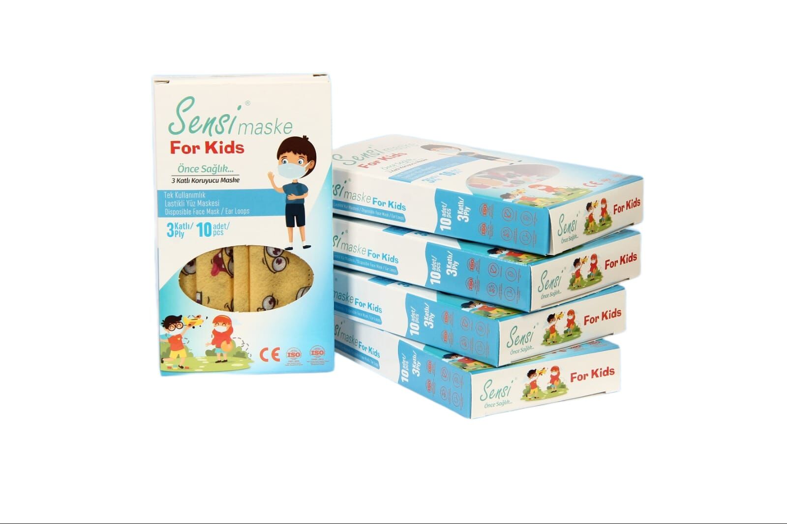 S-010   Sensi 3 Katlı Çocuk Maskesi 10Lu Erkek