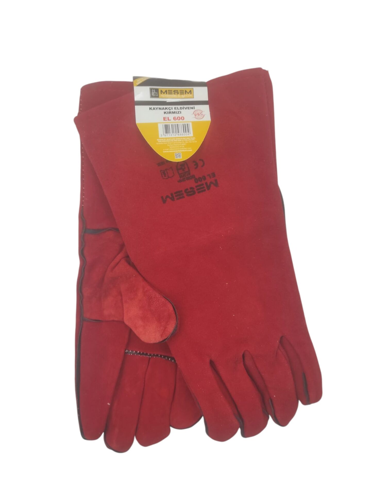 EL 600   Meşem Kaynakçı Eldiveni - Kırmızı