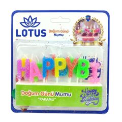 LTS-TM108   Lotus Harfli Doğum Günü Mumu