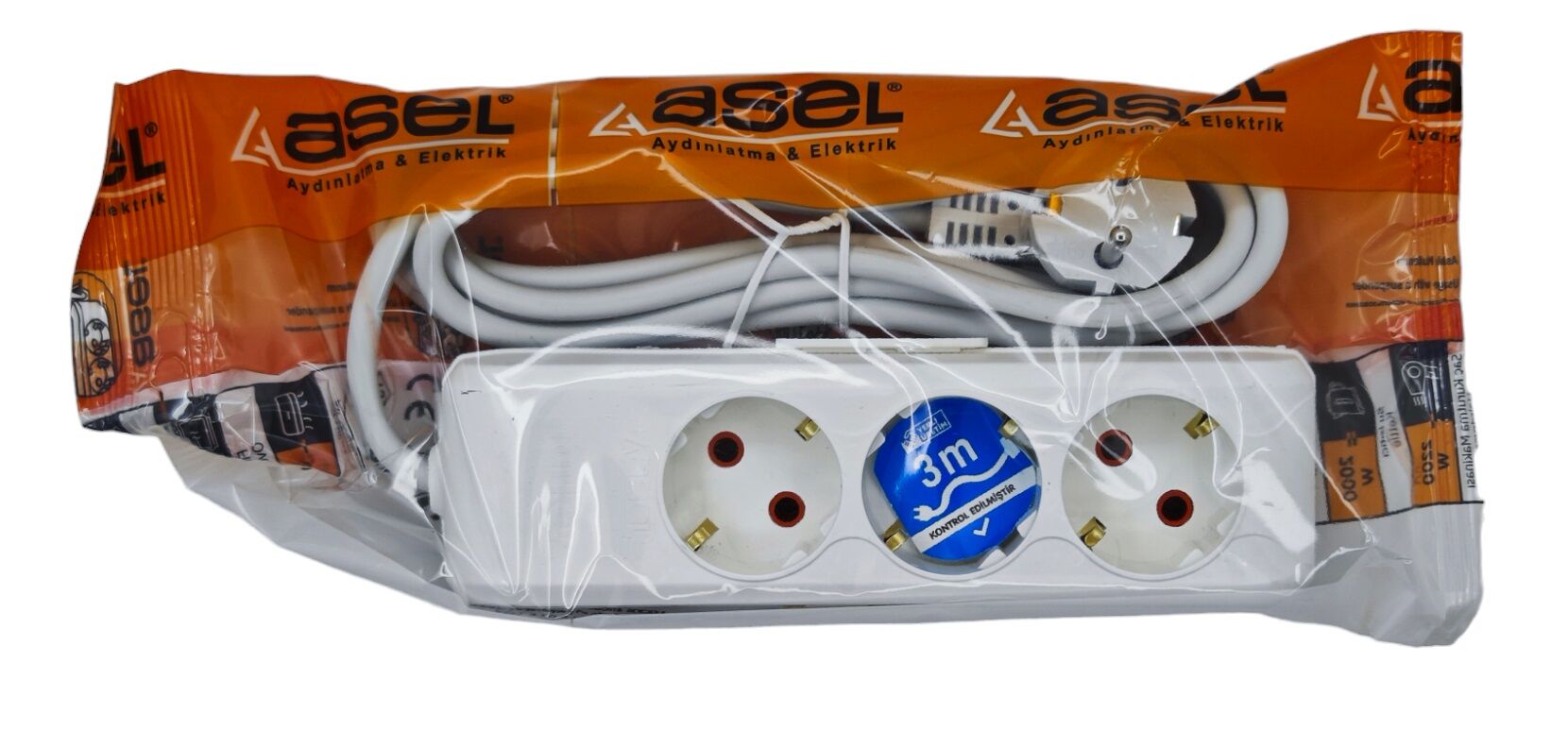ASL-4002   Asel Ara Kablo Grup Priz 3Lü 3M