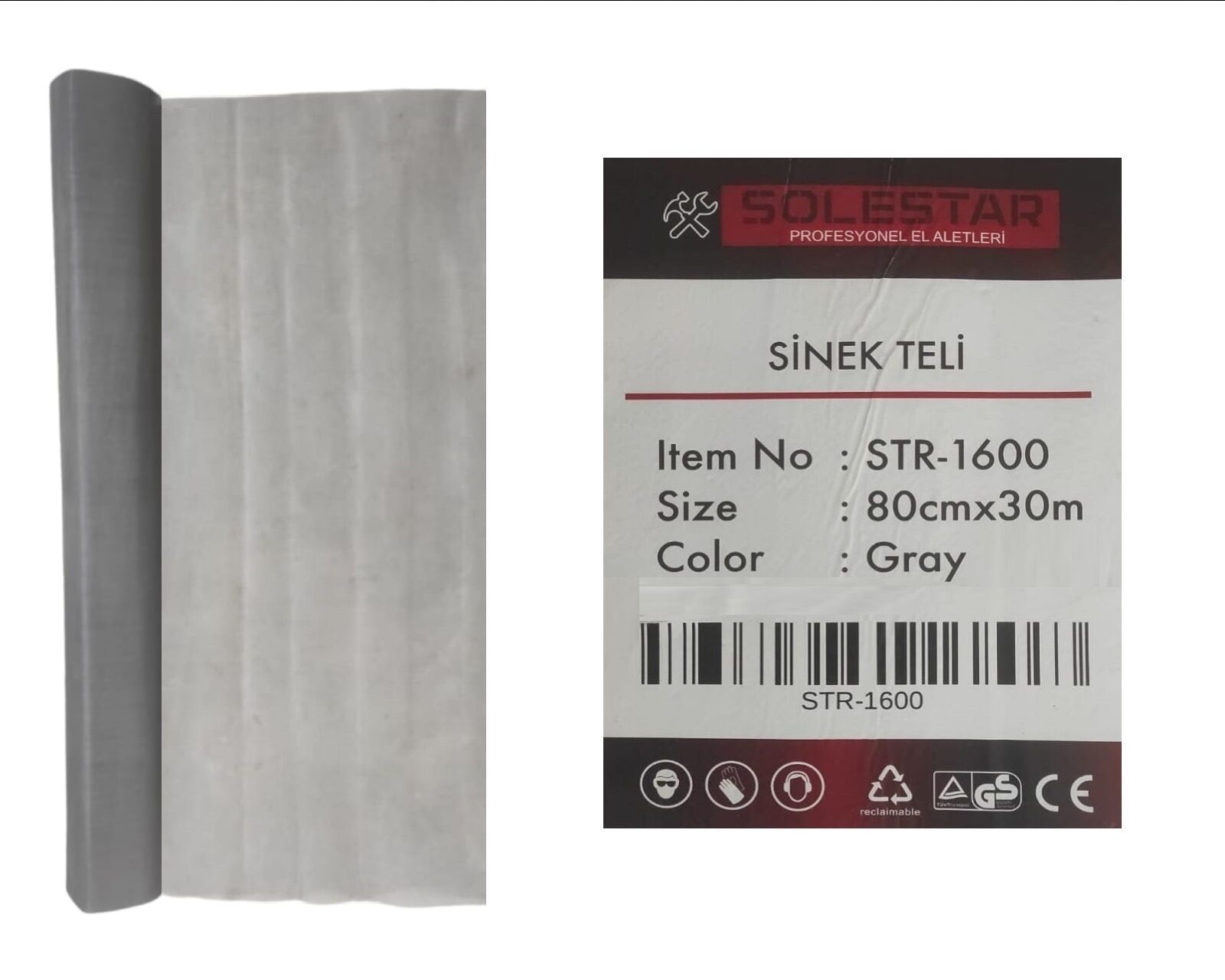 Str-1600   Solestar Fiberglass Sinek Teli 80Cm*30M - Gri
