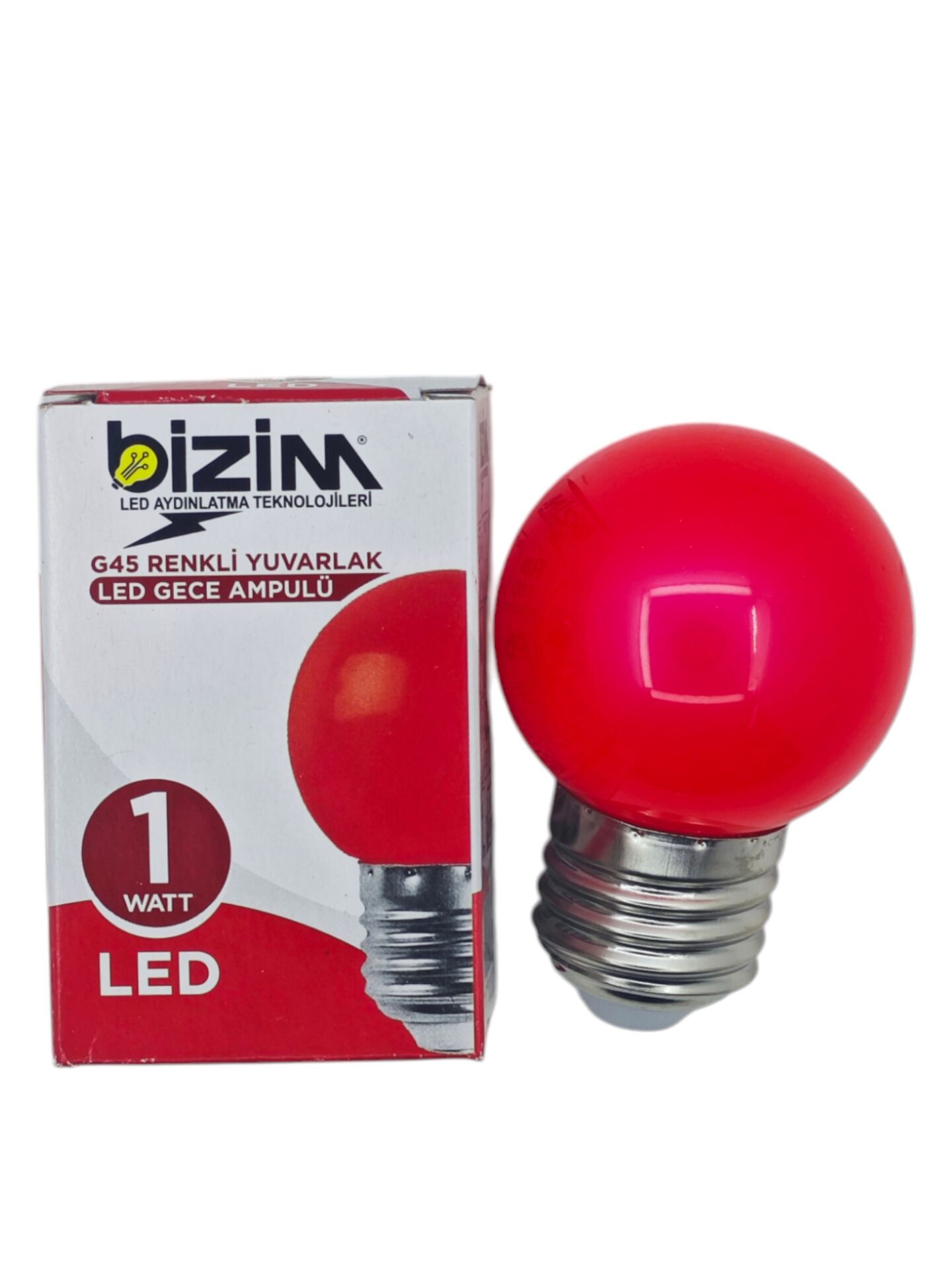 G45   Bizim E27-1W Led Gece Lambası - Kırmızı