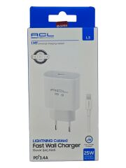 AC-1 L3   Acl PD 3.4A 25W Hızlı şarj Seti - Lightning to C