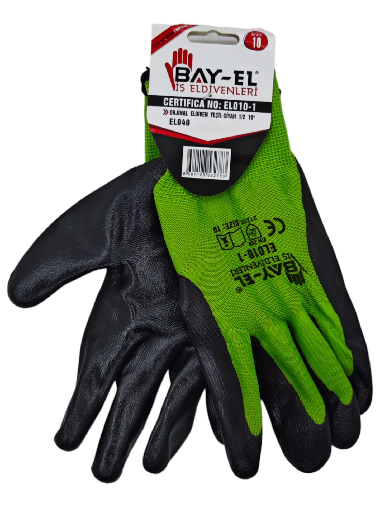 EL040   Bay-El Orjinal Eldiven 1/2 10'' - Yeşil/Siyah