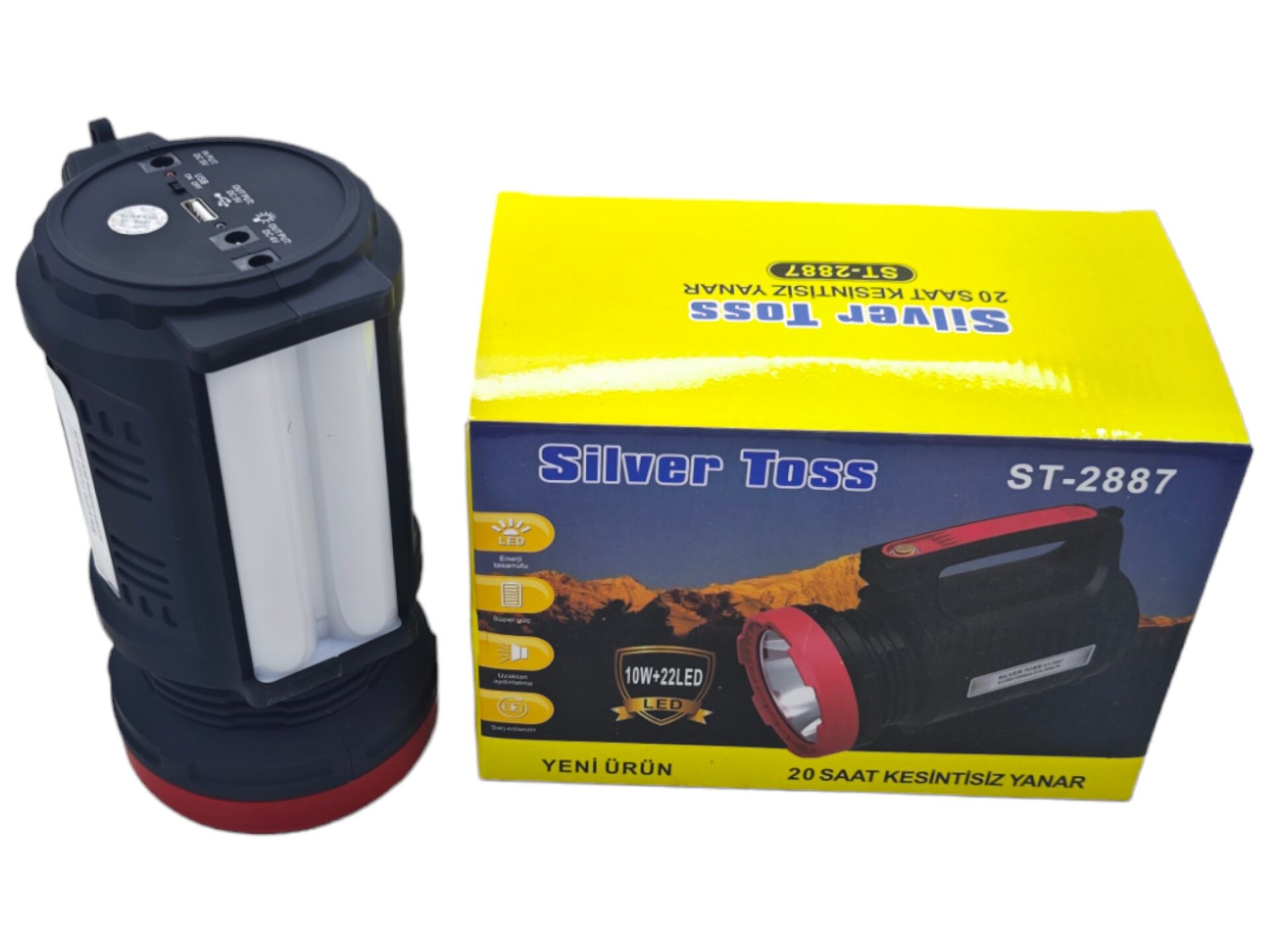 ST-2887   Sılver Toss 5W+22Led Şarjlı Fener
