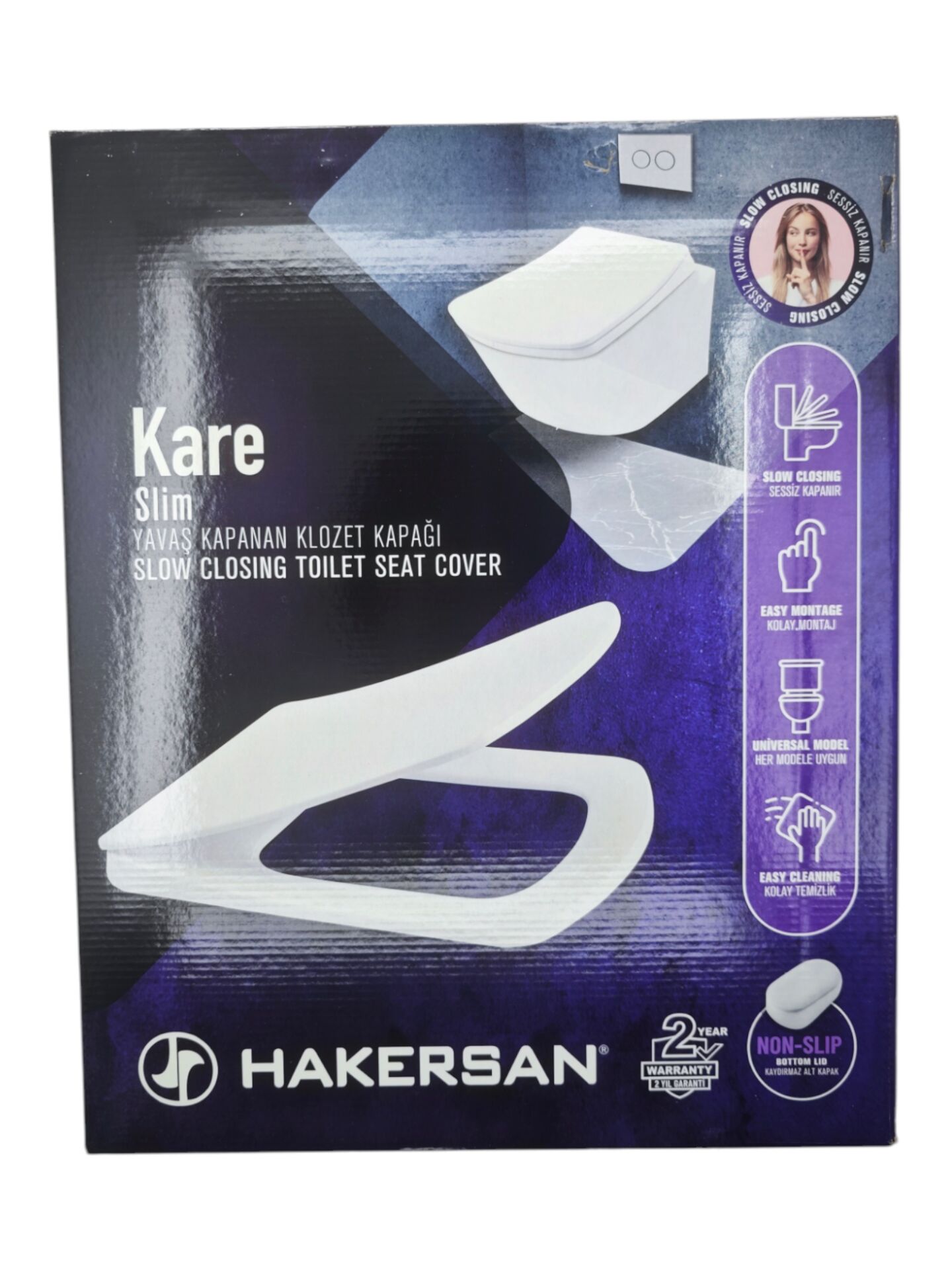 00993   Hakersan Kare Slim Yavaş Kapanan Klozet Kapağı
