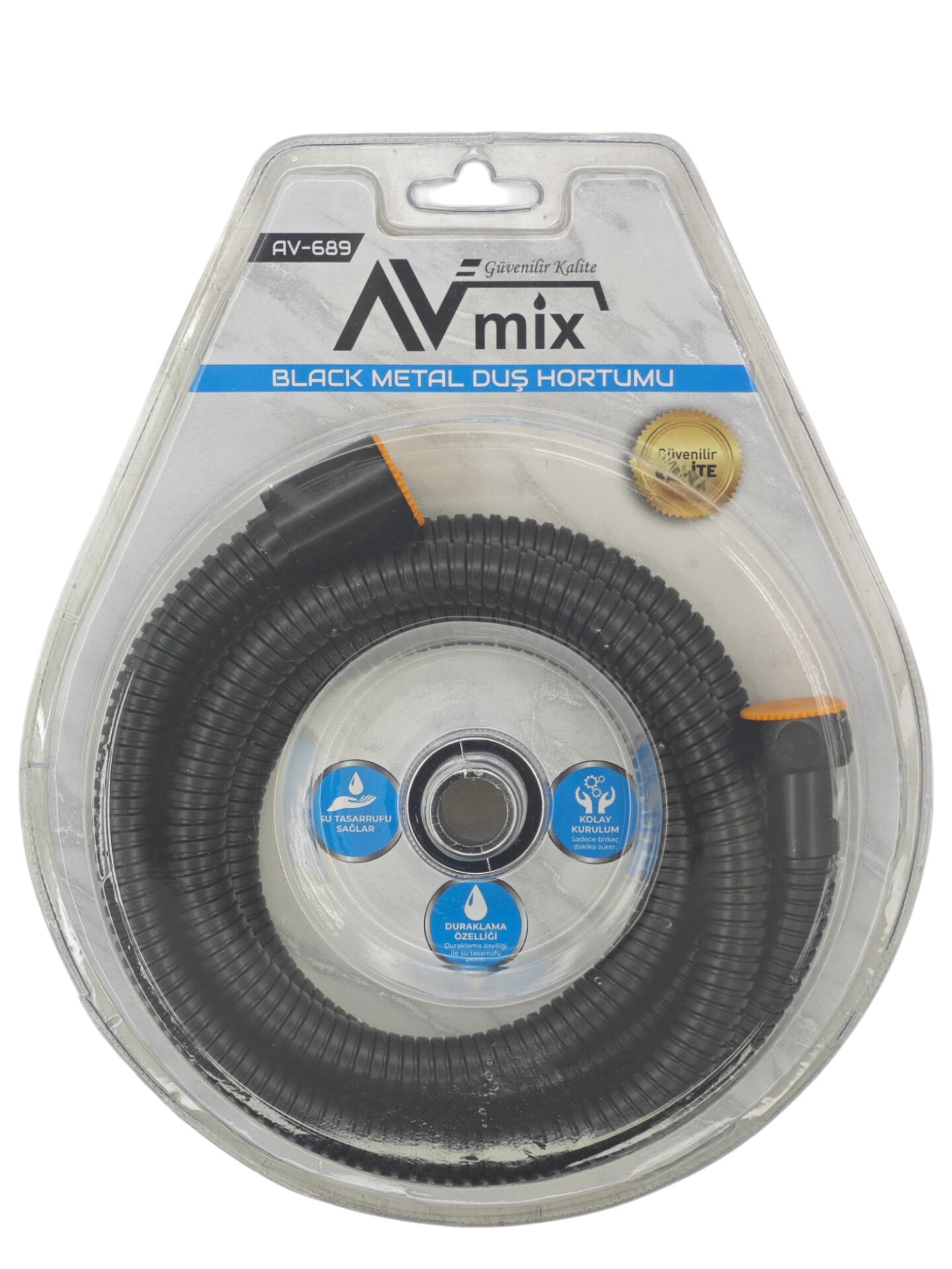 AV-689   Avmix Spralli Siyah Duş Hortumu